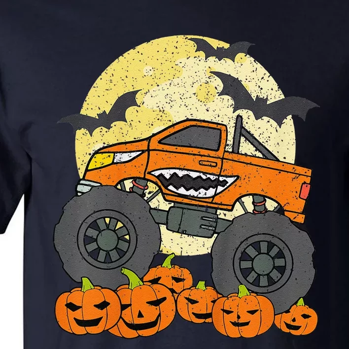 Monster Truck Halloween Jack O Lantern Moon Pumpkin Gift Tall T-Shirt