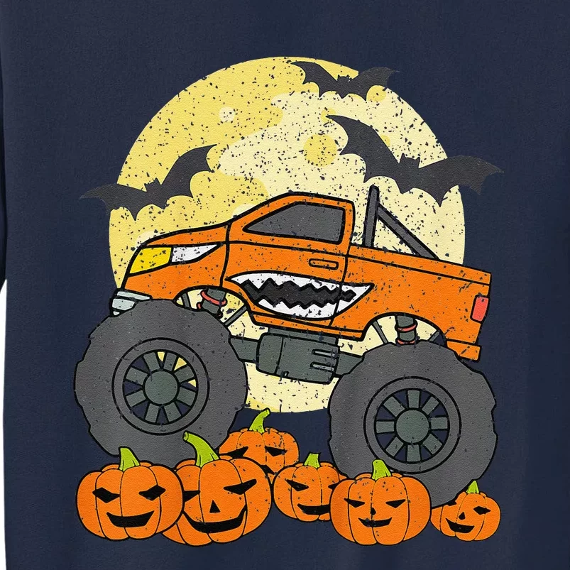 Monster Truck Halloween Jack O Lantern Moon Pumpkin Gift Tall Sweatshirt