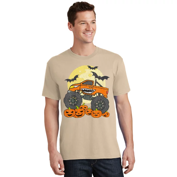 Monster Truck Halloween Jack O Lantern Moon Pumpkin Gift T-Shirt