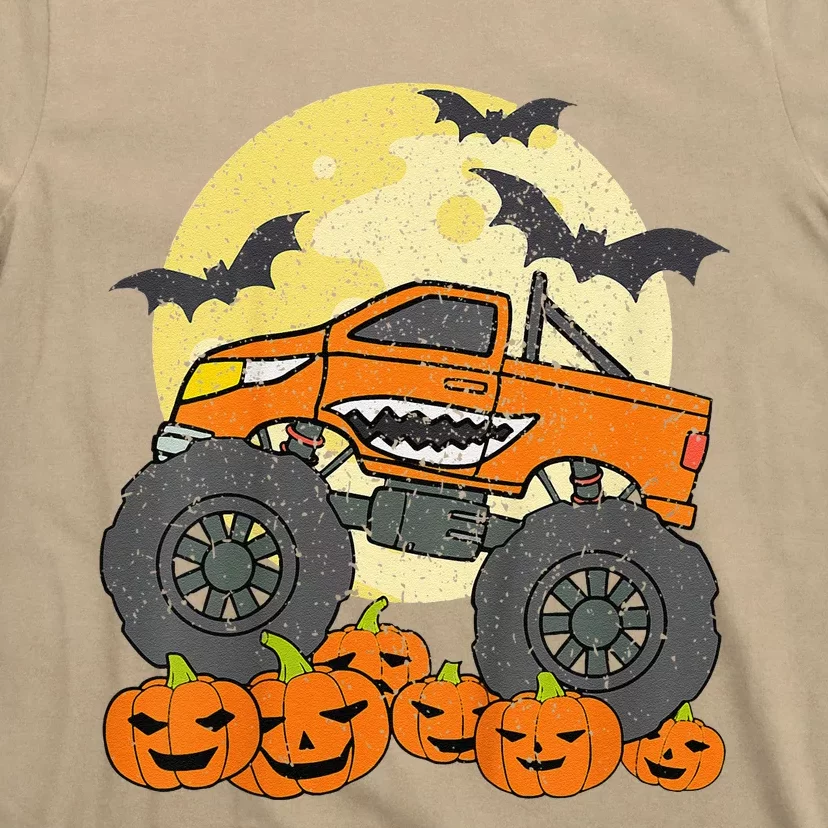 Monster Truck Halloween Jack O Lantern Moon Pumpkin Gift T-Shirt