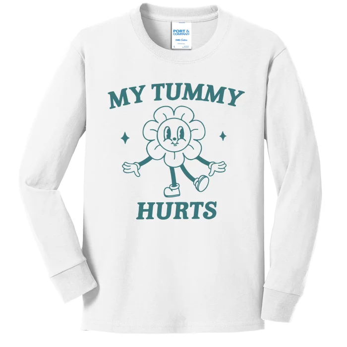 My Tummy Hurts Tummy Ache Survivor Meme Kids Long Sleeve Shirt