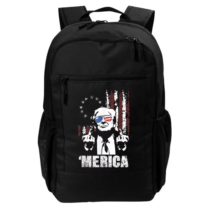 Merica Trump Happy 4th Of July Trump American Flag Daily Commute Backpack