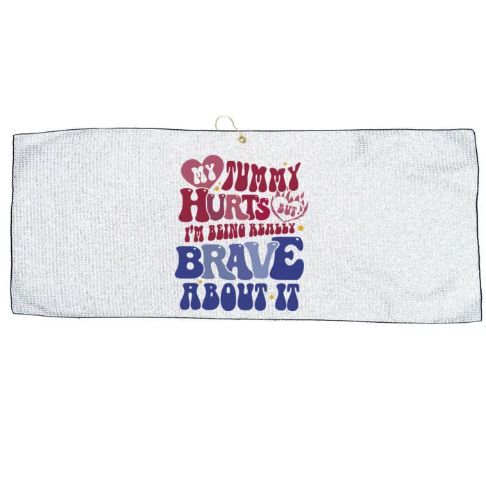 My Tummy Hurts Tummy Ache Survivor Large Microfiber Waffle Golf Towel