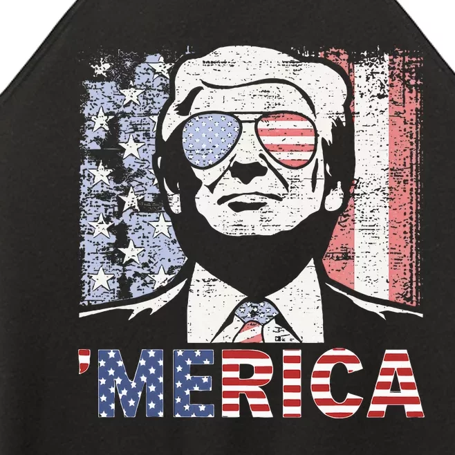 Merica Trump Happy Trump American Flag Women’s Perfect Tri Rocker Tank