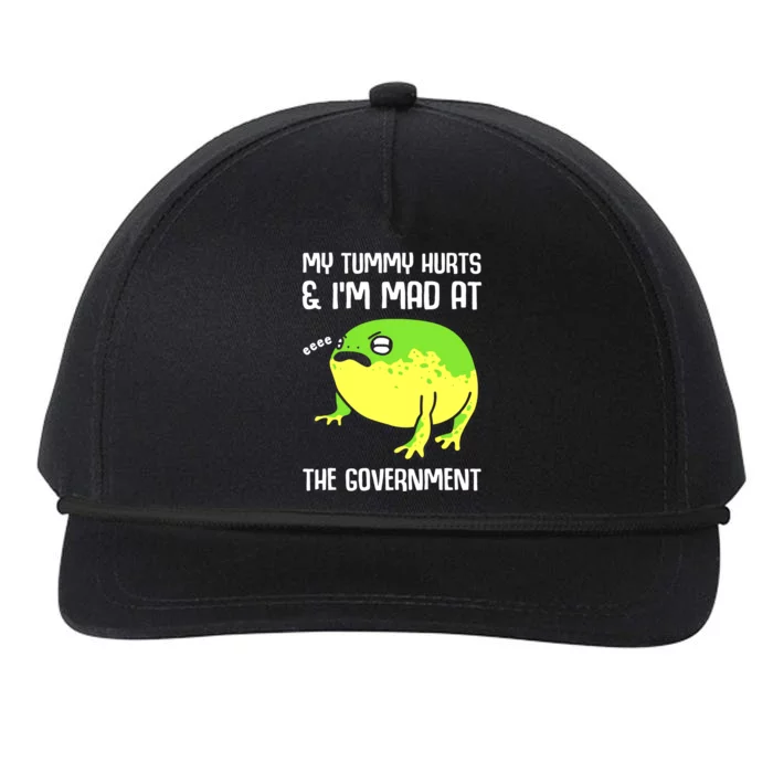 My Tummy Hurts And Im Mad At The Government Frog Snapback Five-Panel Rope Hat