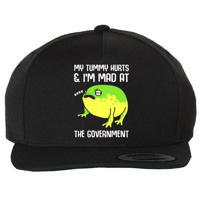 My Tummy Hurts And Im Mad At The Government Frog Wool Snapback Cap