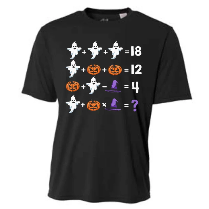 Math Teacher Humor Halloween Quiz Order Of Operations Cooling Performance Crew T-Shirt