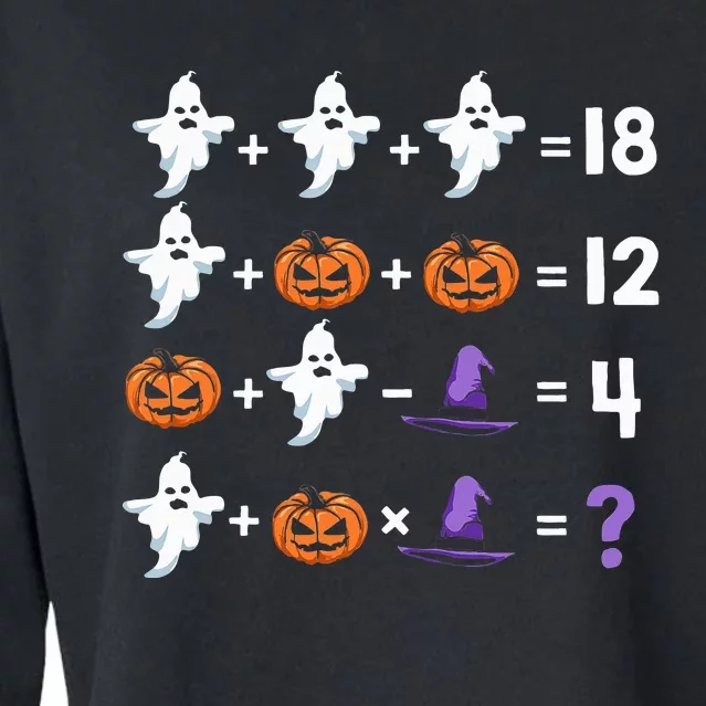 Math Teacher Humor Halloween Quiz Order Of Operations Cropped Pullover Crew