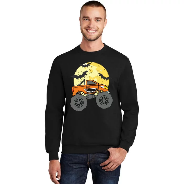 Monster Truck Happy Halloween Moon Sweatshirt