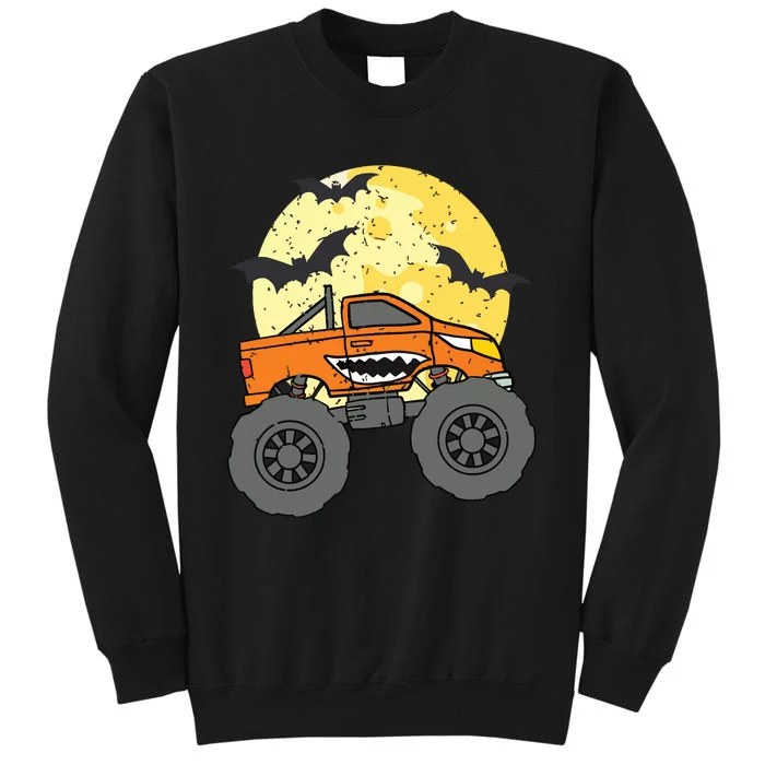 Monster Truck Happy Halloween Moon Sweatshirt