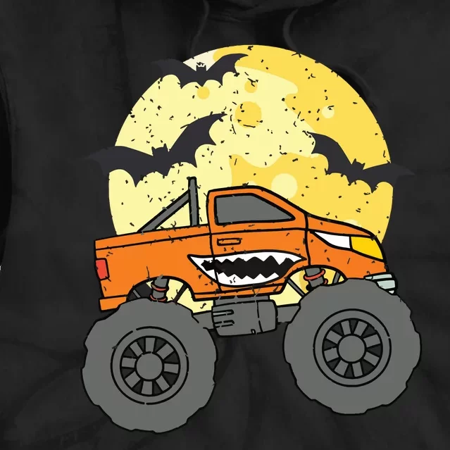 Monster Truck Happy Halloween Moon Tie Dye Hoodie