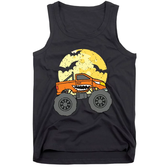 Monster Truck Happy Halloween Moon Tank Top