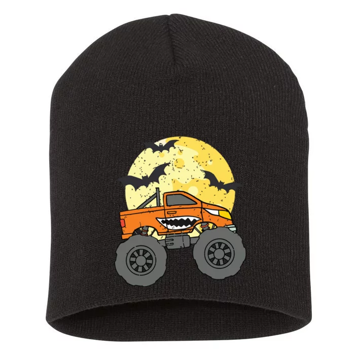 Monster Truck Happy Halloween Moon Short Acrylic Beanie