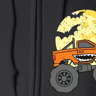 Monster Truck Happy Halloween Moon Full Zip Hoodie