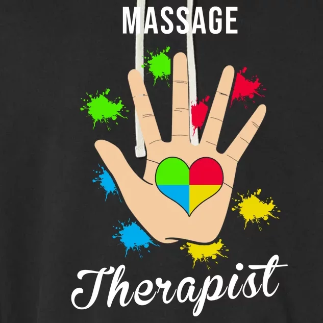 Massage Therapist Handprint Garment-Dyed Fleece Hoodie