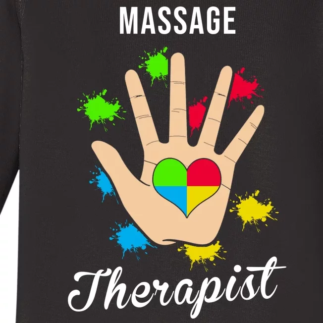 Massage Therapist Handprint Baby Long Sleeve Bodysuit