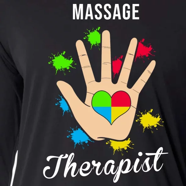 Massage Therapist Handprint Cooling Performance Long Sleeve Crew