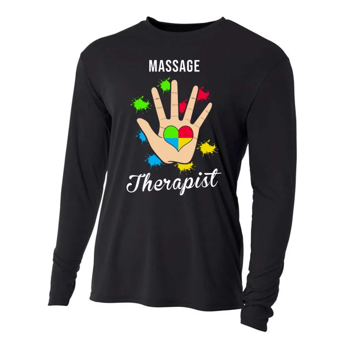 Massage Therapist Handprint Cooling Performance Long Sleeve Crew