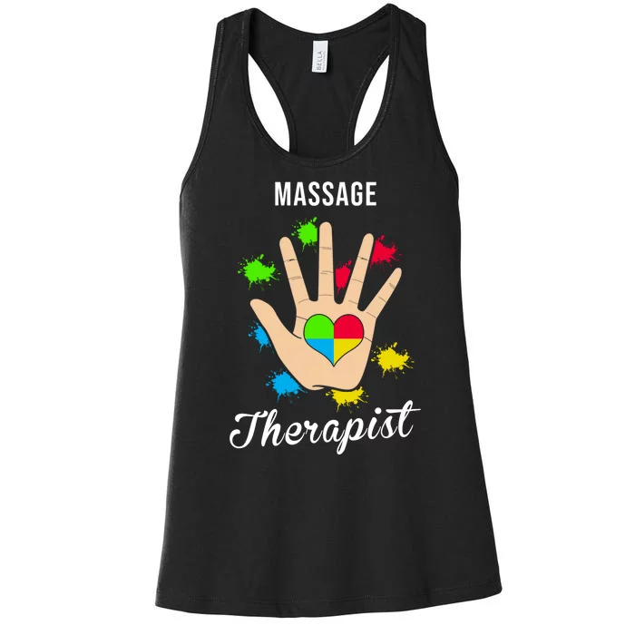 Massage Therapist Handprint Women's Racerback Tank