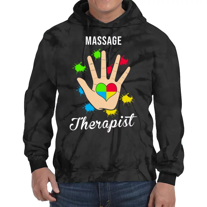 Massage Therapist Handprint Tie Dye Hoodie