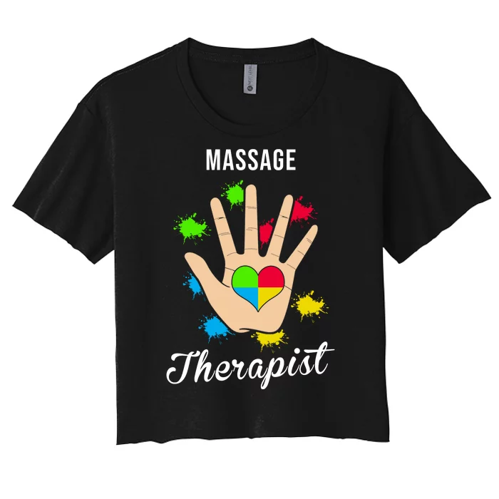 Massage Therapist Handprint Women's Crop Top Tee