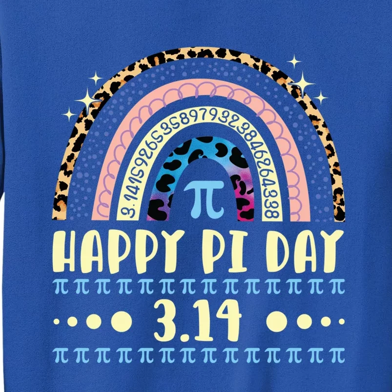 Math Teacher Happy Pi Day Mathematic Leopard Rainbow Funny Gift Sweatshirt