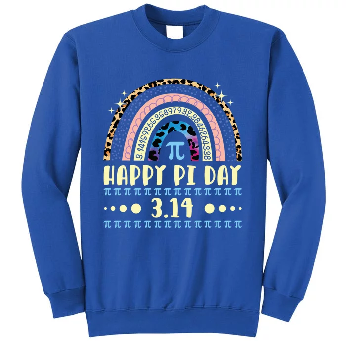 Math Teacher Happy Pi Day Mathematic Leopard Rainbow Funny Gift Sweatshirt