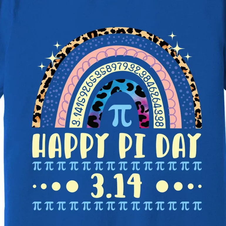 Math Teacher Happy Pi Day Mathematic Leopard Rainbow Funny Gift Premium T-Shirt