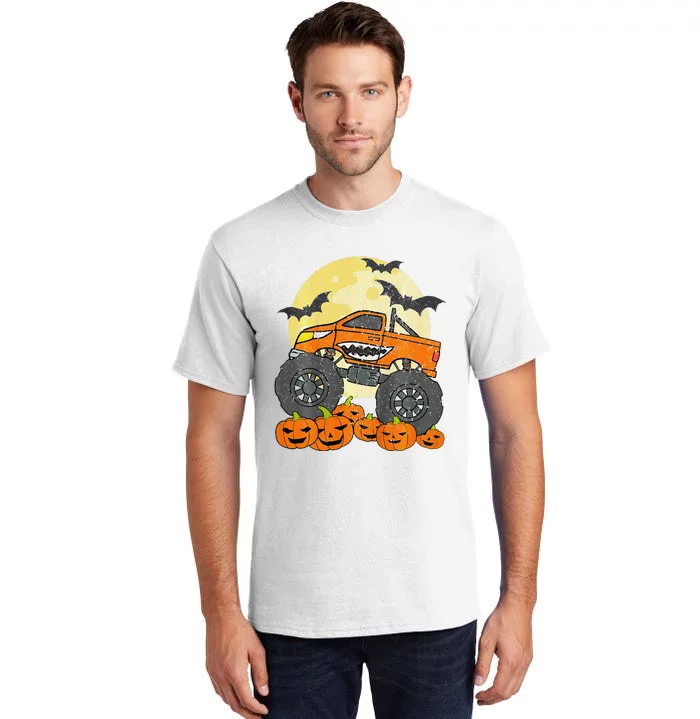 Monster Truck Halloween Jack O Lantern Moon Pumpkin Tall T-Shirt