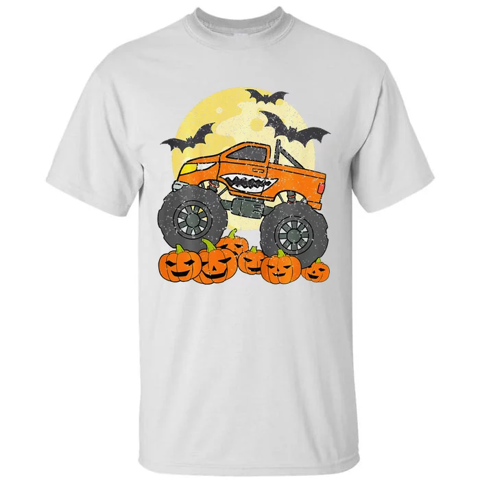 Monster Truck Halloween Jack O Lantern Moon Pumpkin Tall T-Shirt