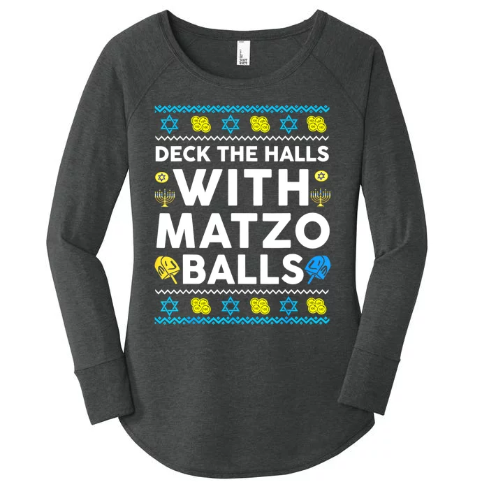 Meowzel Tov Hanukkah Shirts For Cat Lovers Women Girls Women's Perfect Tri Tunic Long Sleeve Shirt