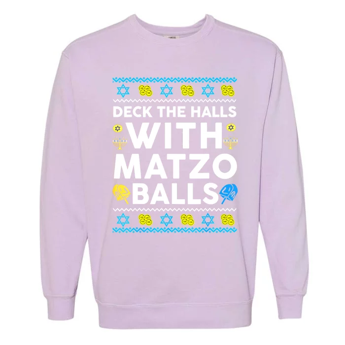 Meowzel Tov Hanukkah Shirts For Cat Lovers Women Girls Garment-Dyed Sweatshirt