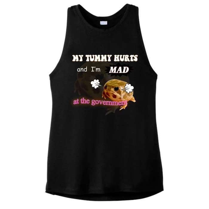 My Tummy Hurts And Im MAD At The Government Ladies Tri-Blend Wicking Tank