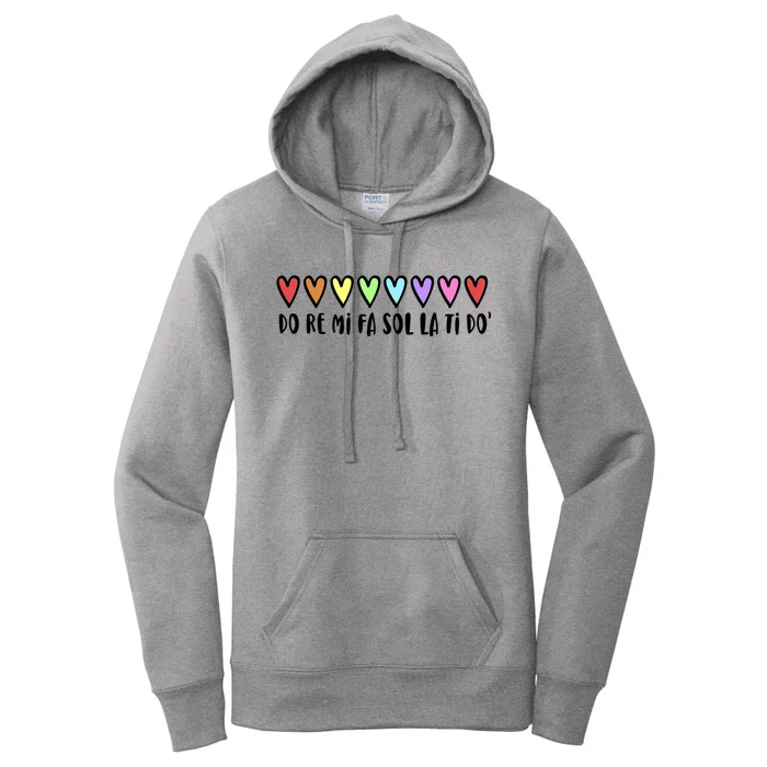 Music Teacher Hearts Music Teaching Gift Women's Pullover Hoodie