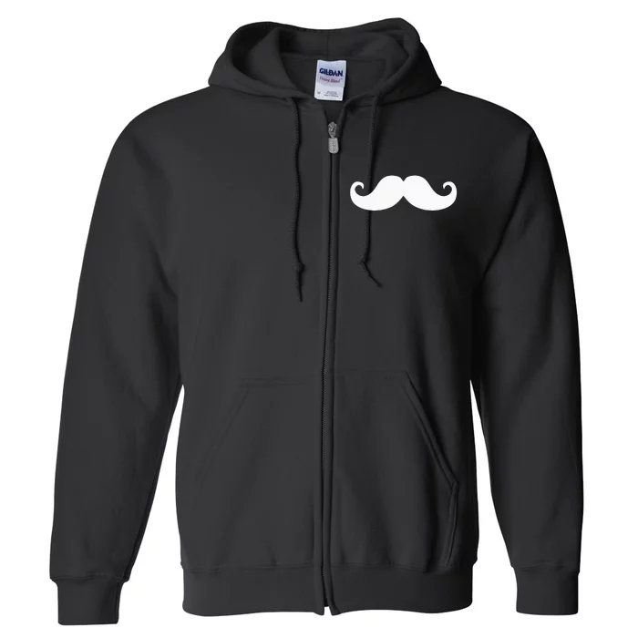 Mustache Trendy Hipster Funny Handlebar Mustache Full Zip Hoodie