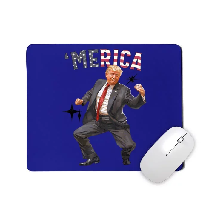 Merica Trump Happy 4th Of July Trump American Flag Funny Gift Mousepad