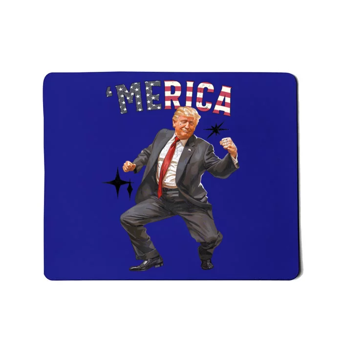 Merica Trump Happy 4th Of July Trump American Flag Funny Gift Mousepad