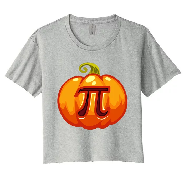 Math Teacher Halloween Costume Pumpkin Pi Pun Pie Gift Gift Women's Crop Top Tee