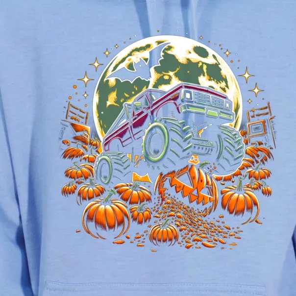 Monster Truck Halloween Jack O Lantern Moon Pumpkin Unisex Surf Hoodie