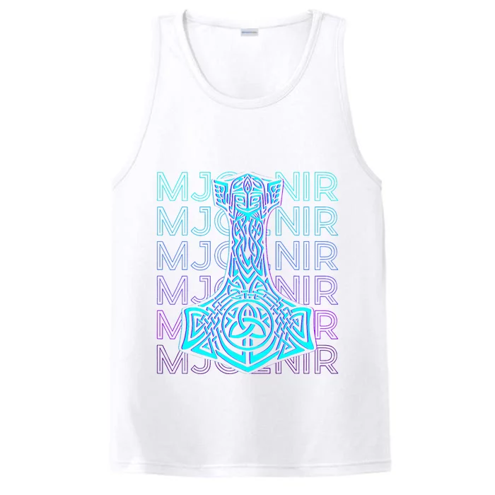 Mjolnir Thor Hammer Norse Mythology Retro Performance Tank