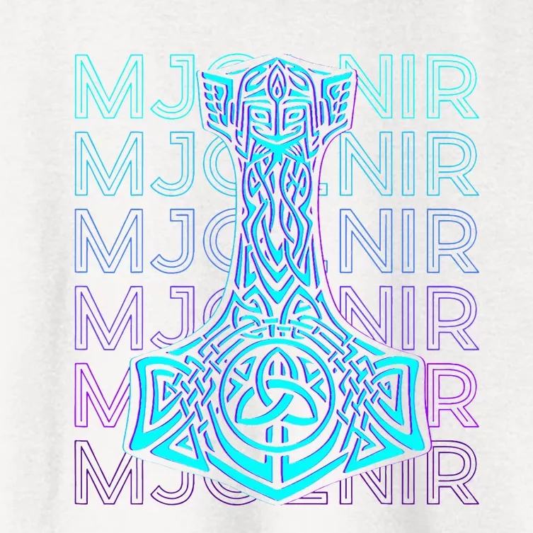 Mjolnir Thor Hammer Norse Mythology Retro Women's Crop Top Tee