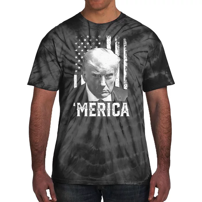 Merica Trump Happy Trump American Flag Gifts Tie-Dye T-Shirt