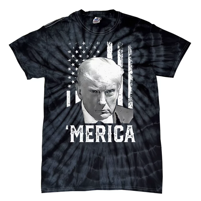 Merica Trump Happy Trump American Flag Gifts Tie-Dye T-Shirt