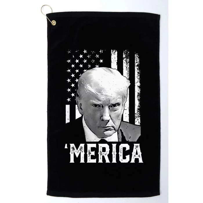 Merica Trump Happy Trump American Flag Gifts Platinum Collection Golf Towel