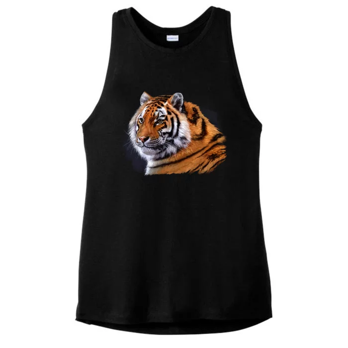 Majestic Tiger Head Ladies Tri-Blend Wicking Tank