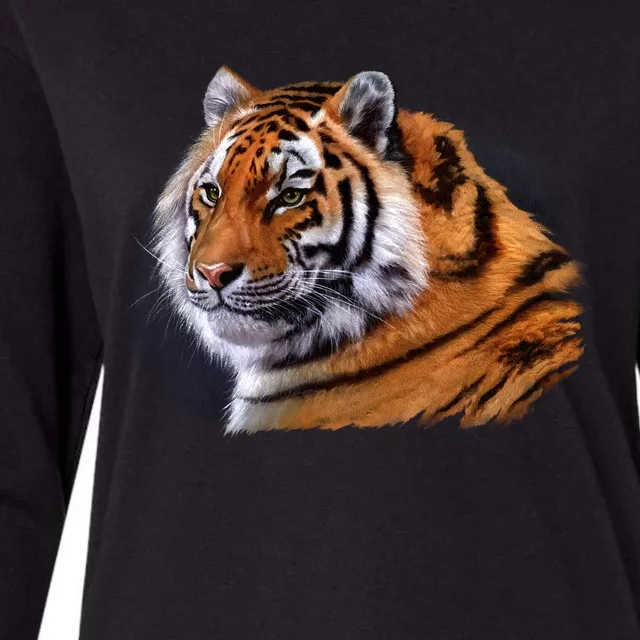 Majestic Tiger Head Womens Cotton Relaxed Long Sleeve T-Shirt