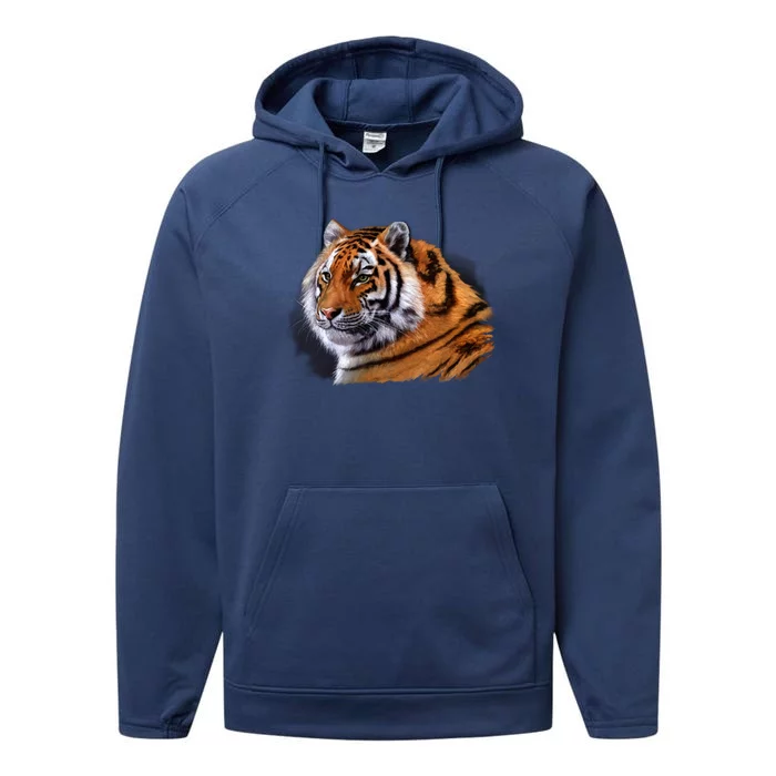 Majestic Tiger Head Performance Fleece Hoodie