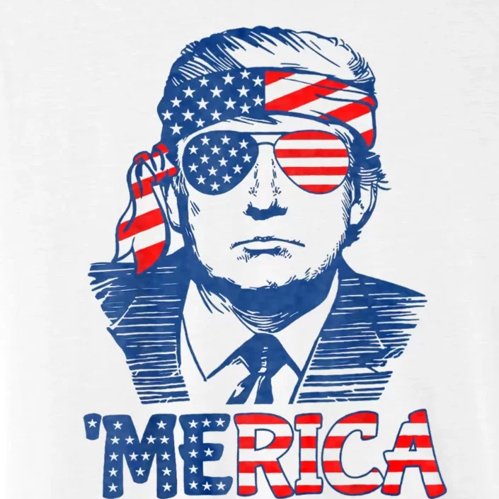 Merica Trump Happy 4th Of July Trump American Flag ChromaSoft Performance T-Shirt