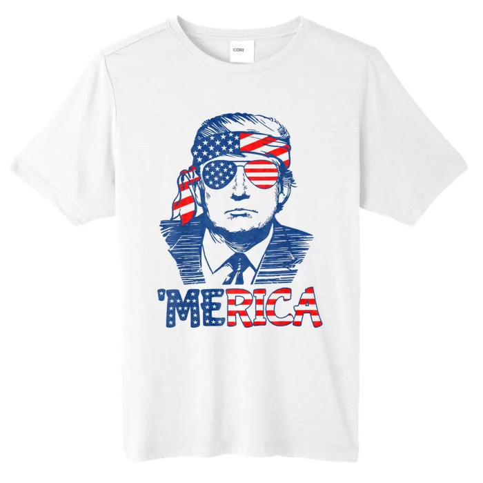 Merica Trump Happy 4th Of July Trump American Flag ChromaSoft Performance T-Shirt