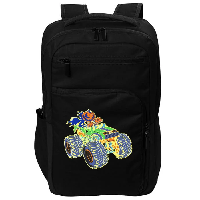 Monster Truck Halloween Pumpkin Gift Impact Tech Backpack